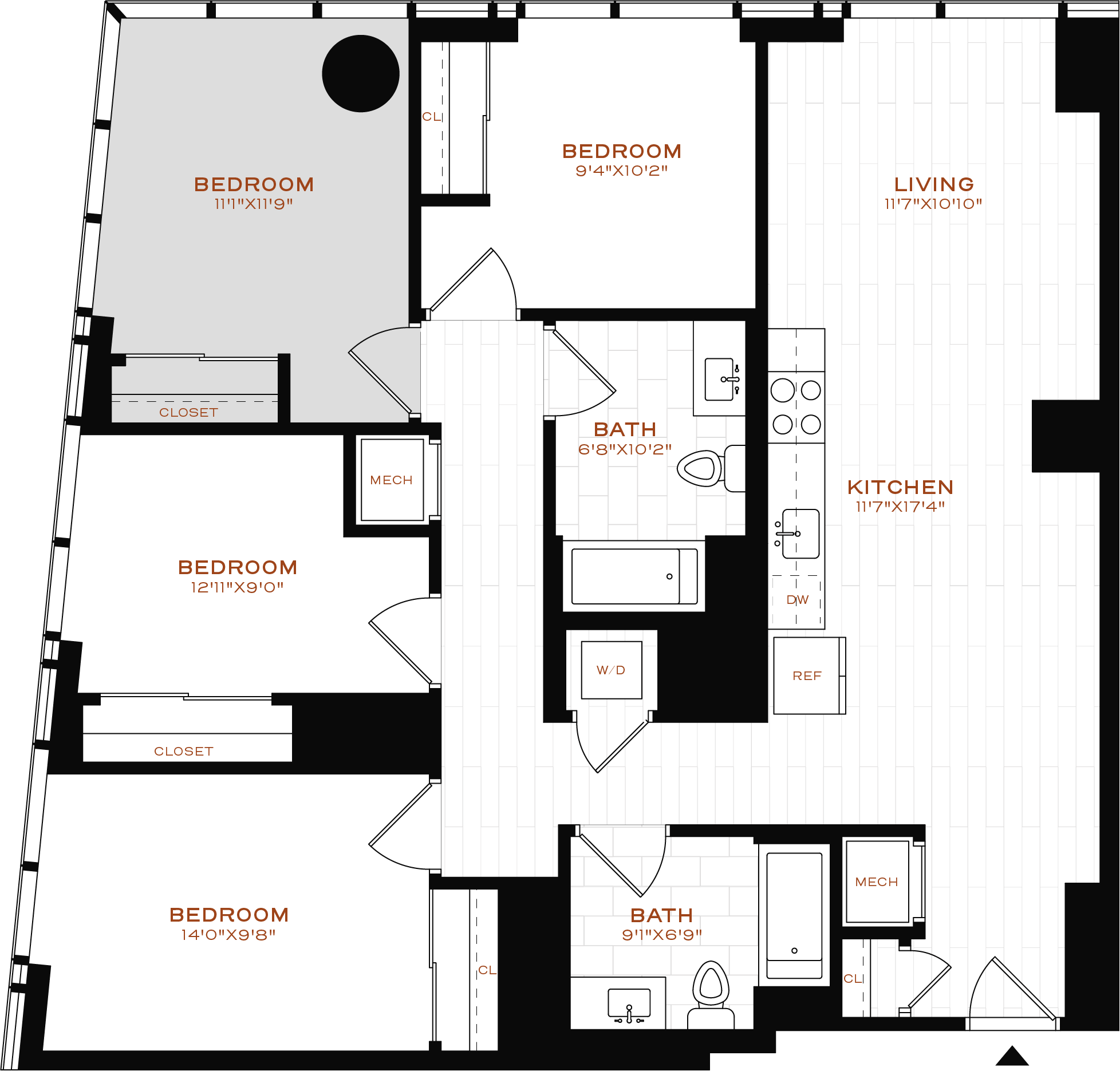 Rendering of the Co-Living LT-02 Bedroom 3 Floor Plan